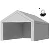 VEVOR Tettoia per Posto Auto Coperto, Telo Superiore per Tenda da Garage con Pareti Laterali e Rifugio Sferico 6,09 x 3,65 m, Resistente ai Raggi UV Impermeabile, Telaio non Incluso, Grigio