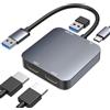 ABLEWE Adattatore USB 3.0 a Dual HDMI con porta USB 3.0, HDMI a USB Audio Video Convertitore Grafica Cavo per Laptop Monitor Desktop TV, compatibile con Mac OS, Windows