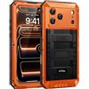 Lanhiem Cover per iPhone 17 Pro IP68 Impermeabile, Cover Metallo Antiurto Militare con Pellicola Protettiva, 360° Completa Protezione Subacquea Antipolvere Custodia per iPhone 17 Pro, Arancia