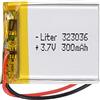 Liter energy battery Batteria 323036 LiPo 3.7V 300mAh 1.11Wh 1S 5C Liter Energy Battery per l'elettronica Ricaricabile Telefono Portatile Smartwatch Orologio GPS - Non adatto per Radiocomando 36x30x4mm (300mAh|323036)