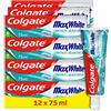 COLGATE Dentifricio Max White Cristalli Bianchezza, Confezione da 12 | Tubo da 75 ml, Tubo Riciclabile