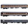 Rivarossi HR4362 FS, pacco da 3'Alpen-Express' 2/2, 2x UIC-X 2a classe rosso/grigio + bagagliaio UIC-X '70 grigio, ep; carrozze passeggeri IVb