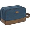 WANDF Beauty Case Uomo da Viaggio - Borsa da Toilette Impermeabile Organizer Capiente per Accessori da Barba e Igiene, con Manico Laterale (Blu)