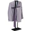 Relaxdays Servo Muto da Camera, 107 x 47,5 x 20 cm, Appendiabiti per Giacca, Camicia e Pantalone, in Acciaio e MDF, Nero