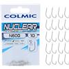 Colmic - 20 Ami da Pesca Nuclear in Acciaio Carbonio N600 Taglia 6, Finitura Nickel - Flatted, Round, Microbarb - Ideali per Trota - Prodotto Ufficiale Colmic