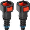 A ABSOPRO Connettore rapido per tubo del carburante per auto diritto da 5/16 7,89mm SAE a tubo da 5/16 8mm Scollega il tubo in plastica rosso (Set di 2).