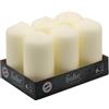 Hofer Candele Avorio a Colonna - 60 x 120 mm - Set di 6 Candele Decorative Cilindriche - Colore Avorio - Lunga Durata di 39 Ore - Cera Antigoccia - Non Profumate - Qualità RAL