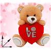 ORSO PELUCHE BEIGE CON CUORE LOVE CM 75