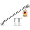Intirilife portasciugamani in acciaio inox spazzolato - lunghezza 30 cm e diametro asta 19 mm per foratura - portasciugamani porta asciugamani bagno sauna cucina, montaggio a parete