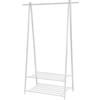 SONGMICS Appendiabiti con 2 Ripiani Portaoggetti Portascarpe, Struttura in Metallo, Salvaspazio, Ideale in Camera da Letto, Corridoio, Ufficio e Altre Stanze, Bianco HSR05W