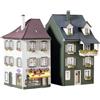 FALLER 2 case di città modellino con 207 pezzi 75 x 112 x 145 mm, 68 x 91 x 134 mm, accessori ferroviari H0 I Modelleisenbahn H0