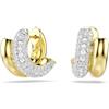 Swarovski Orecchini a cerchio Dextera, Taglio Round, Mini, Bianchi, Placcato color oro