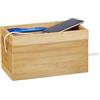 Relaxdays Portaoggetti Ricarica Multipla, Nascondi Cavi, Compatto, Universale, Pratico, HxLxP: 14 x 25,5 x 14 cm, legno
