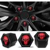 SkinoEu Tappi per dadi per ruota, in plastica, universali, 17 mm, colore nero, rosso, NB 8
