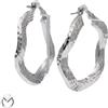 Orecchini oro bianco 18 kt 750 cerchi ondulati -960/VE-