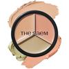 The Saem THESAEM Cover Perfection Triple Pot Concealer - Correttore in 3 colori con tonalità Beige chiaro, Verde e Pesca - Copertura totale per correggere e nascondere rossori, occhiaie, 01 Correct Beige