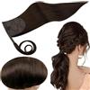 RUNATURE Coda Capelli Extension Castano Scuro 35cm 70g #2 | Coda Extension Dritto Lisci,Effetto Naturale,Facile Da Applicare,Morbido E Brillante