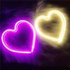 HFHungkeong Segno del Heart Led 2 pezzi,Lampada al neon a forma di cuore d'amore di San Valentino alimentata a batteria per Matrimonio Decorazione della parete della stanza delle donne della ragazza