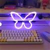 HFHungkeong Luce al neon a farfalla alimentata a batteria per la festa di Natale, dormitorio per ufficio, sfondo per decorazioni per la casa. Decorazione a farfalla al neon alimentata tramite USB