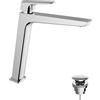 TEOREMA Miscelatore lavabo alto cromo con piletta Edge Teorema