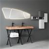 SAVINIDUE Lavabo sospeso HPL con doppia vasca Idea Savinidue