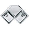 FRANKE Lavello incasso PNX 621-E inox 2 vasche gocciolatoio angolo Franke
