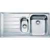 FRANKE Lavello semifilo NEX 251 inox 2 vasche gocciolatoio sinistra Neptune Franke