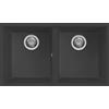 ELLECI Lavello sottotop due vasche 76 cm Quadra 350 Elleci