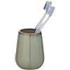 WENKO Bicchiere porta spazzolini e dentifricio in ceramica verde Sirmione Wenko