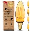 greenandco 4x Lampadina Vintage Edison LED dimmerabile | E14 C35 | ambra | 2,3W 65lm | 1800K luce extra calda | 320° | 230V | nessun sfarfallio