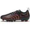 PUMA Future 9 Play FG/AG JR Scarpa da Calcio, Nero-Rosso incandescente, Grigio Forte, Taglia 36, Puma Nero Rosso Brillante Grigio Forte, 34.5 EU