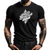 4people Maglietta nera Harley con design tribale - stile moderno per gli amanti del motociclo, Nero , M