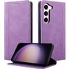 CASAFUNY Custodia per Samsung Galaxy S23 Cover a Libro Portafoglio in Pelle PU Protettiva per Samsung S23 5G, Flip Caso Custodia per Samsung Galaxy S23 5G, Viola