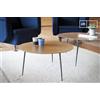 PIB Tavolino rotondo in metallo Two, stile scandinavo, 65x65x35 cm, design grafico leggero