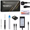 NewHail TS101 65W Kit saldatore elettrico portatile Smart Kit saldatore rapido interfaccia incorporata DC5525 sensori di accelerazione chip con punta B2+BC2, alimentatore, filo saldante, supporto