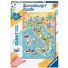 Ravensburger Giant Floor Puzzle 125 pezzi-Mappa dell`Italia