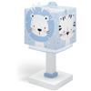 Dalber Lampada da tavolo o comodino per bambini Baby Jungle Blue Animali della giungla, 63111NT, G4-4W LED - Lampadina inclusa