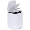 WENKO Cestino a pedale Davos, bianco 5 L - Portarifiuti per cosmetici, pattumiera Capacità: 5 l, Polipropilene, 23 x 26 x 27 cm, Bianco