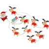 WeRChristmas LED Babbo Natale e renne in legno Light string - multicolore, set di 11