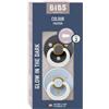 BIBS Set Di 2 Ciucci Bibs Colour Glow Iron e baby blue 6-12