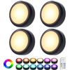 Cadrim Luci Armadio Luce Notturna Lampada Armadio RGBW 4PZ LED Multicolore Illuminazione 13 Colori 2 Modalità Luminosità Regolabile RGBW Lampada Senza Fili Adesiva 2 Telecomando Manuale Timer Vetrina