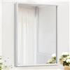 AAZZKANG Specchi da parete rettangolare in metallo con cornice specchio fattoria bagno camera da letto specchio appeso decorazione da parete bianco piccolo
