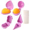 Sinbana 4pz Stampi per Cake Pop e 100pz Cake Pop, Stampi Cupcake Viola Caramelle Cioccolatini per Matrimoni Compleanni e Dolci Fatti in Casa (4 Stili)
