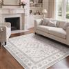 GENIMO - Tappeto Vintage 160x230cm - Antiscivolo, Lavabile in Lavatrice, Morbido e Resistente - Per Soggiorno, Sala da Pranzo, Ufficio -grigio argento blu