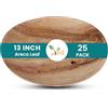 Ved Piatto monouso ecologico e biodegradabile in foglia di areca 13 (32,5 cm), ovale, compostabile, piatto resistente per matrimoni, feste e picnic, adatto al microonde e al forno.