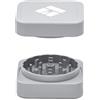CALIFORNIA'S CHOICE Grinder quadrato in ceramica Premium Long Beach, rivestimento in nano-ceramica, 2 pezzi, frantoio (argento)