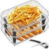 Littleduckling 3 griglie per friggitrice ad aria per Ninja Dual/Instant Vortex Plus/Salter 8,2 l, in acciaio inox 304, 3 strati, con 8 piedini in silicone, impilabili, accessori per friggitrice ad aria doppia.