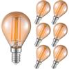 karedle oard Lampadina LED G45 E14 dimmerabile, 2700K luce calda, vetro ambra per esterni, ideale per chiese, case, ristoranti, bar. Confezione da 6