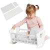 Green series Kinderplay Culla per bambole in legno con biancheria da letto - Letto per bambole con materasso, cuscino e coperta, culla a dondolo per bambole fino a 49,5 cm, giocattolo in legno per ragazze dai 3