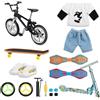 Namvo Mini Finger Skateboard Set Mini Finger Bike Finger Scooter Finger Finger Pantaloni Trolley Scooter Accessori Regalo creativo per gli appassionati di skateboard
